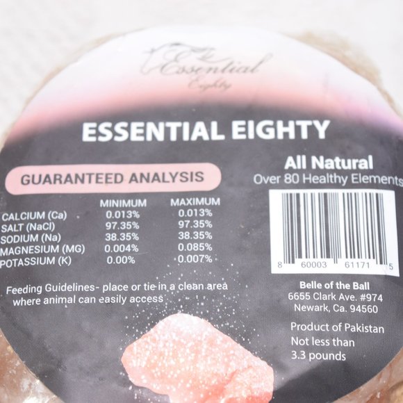 Essential Eighty Himalayan Pink Licking Salt Livestock Horses Deer Elk 3lb NEW - Picture 8 of 8
